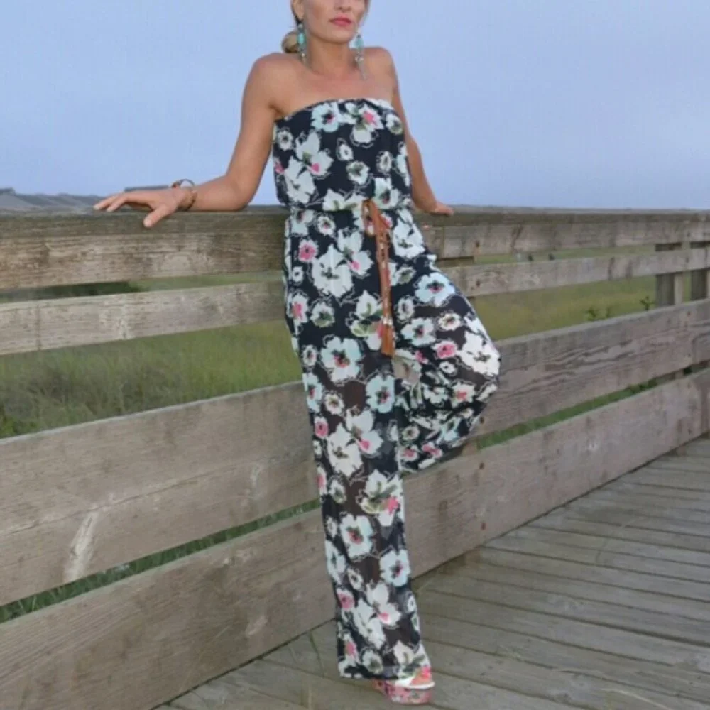 BOHO BABE Floral Print Jumpsuit - Picture 1 of 5